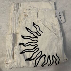 Pacsun ultra high rise flare carpenter 100% cotton.